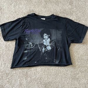 Vtg Prince Purple Rain Cropped shirt